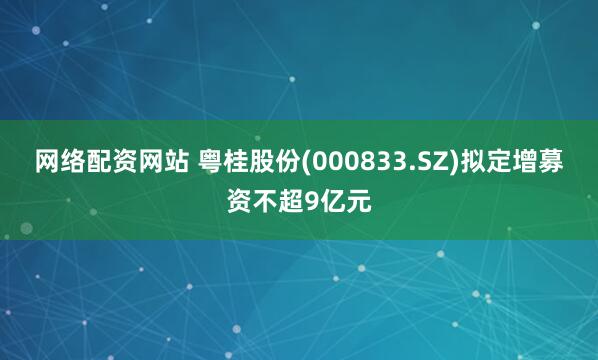 网络配资网站 粤桂股份(000833.SZ)拟定增募资不超9亿元